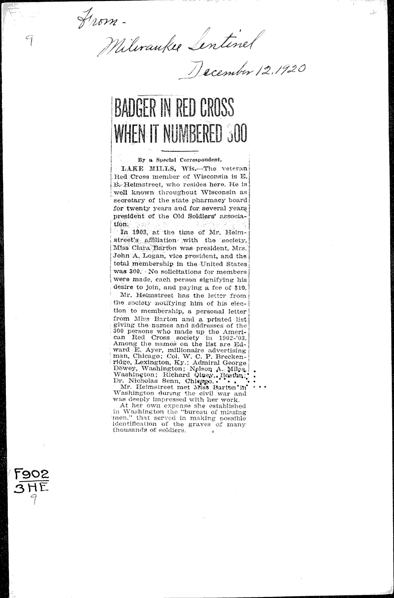  Source: Milwaukee Sentinel Date: 1920-12-12