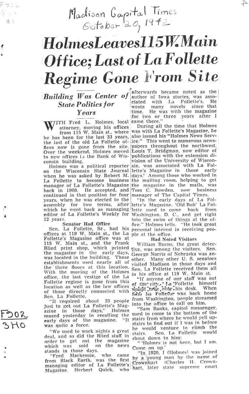  Source: Capital Times Date: 1942-10-20