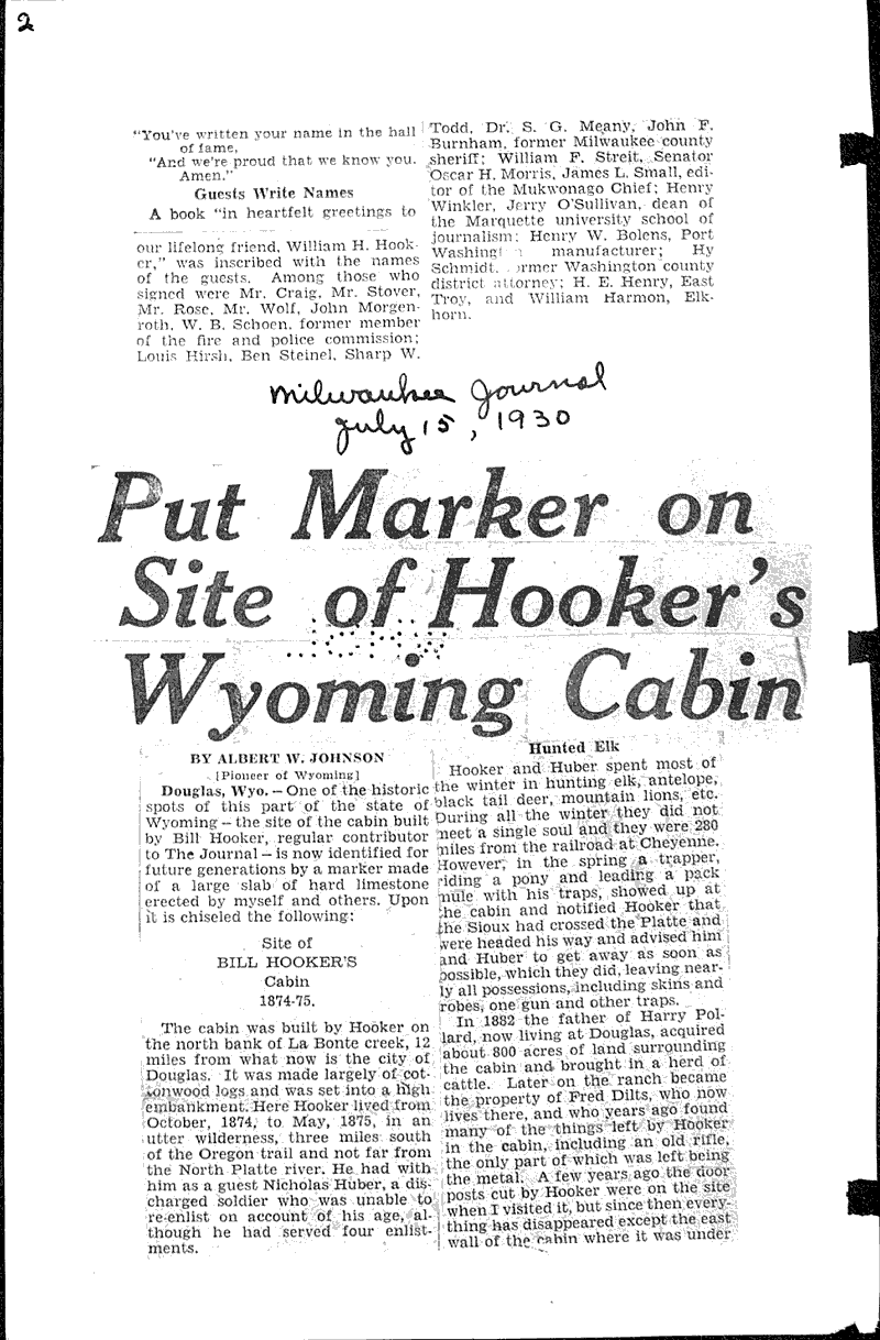  Source: Milwaukee Journal Date: 1930-07-15