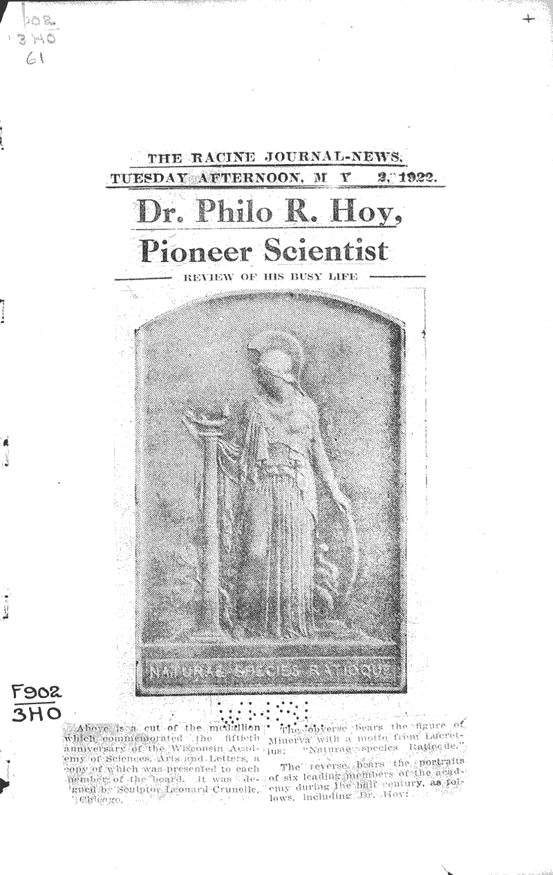  Source: Racine Journal-News Topics: Education Date: 1922-05-02