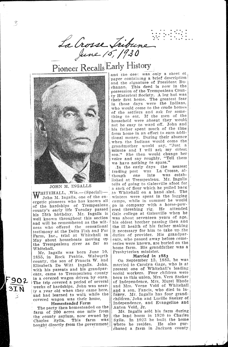  Source: LaCrosse Tribune Date: 1930-06-15