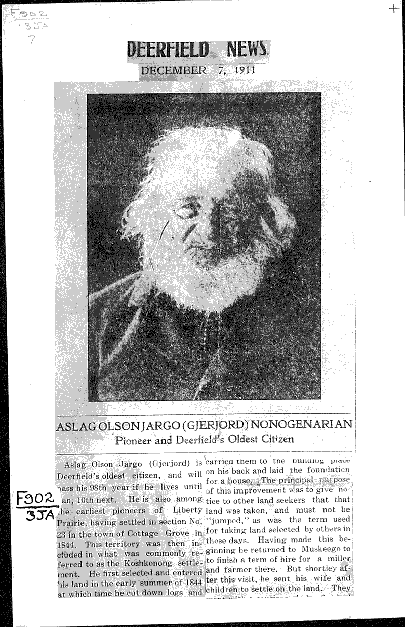  Source: Deerfield News Date: 1911-12-07