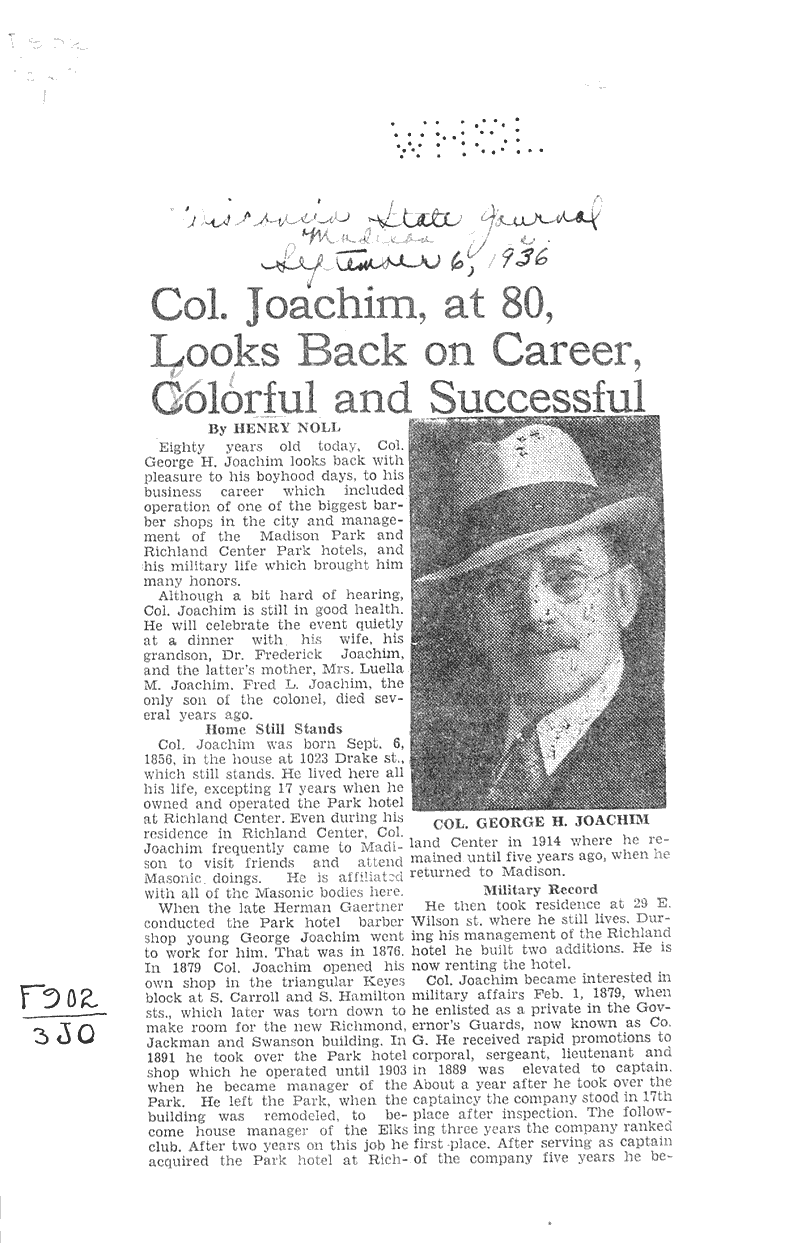  Source: Wisconsin State Journal Date: 1936-09-06