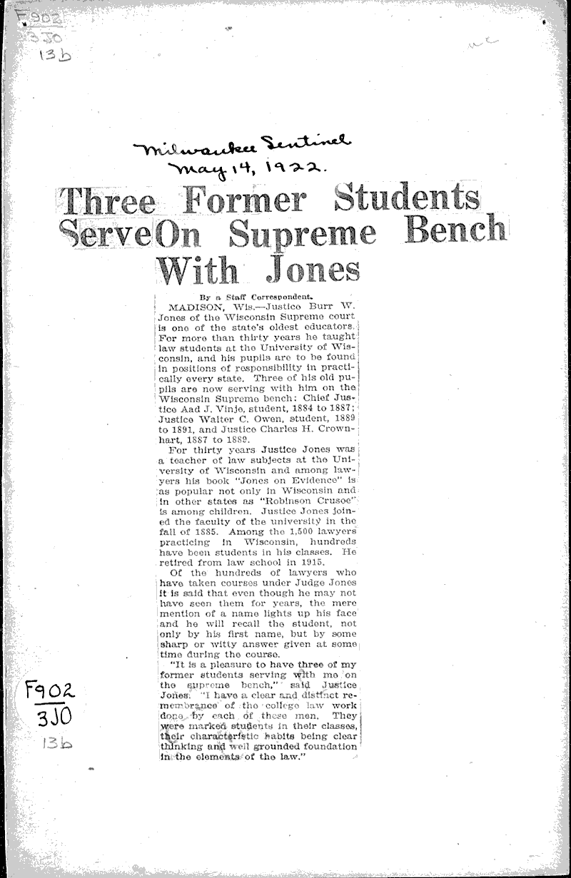  Source: Milwaukee Sentinel Date: 1922-05-14