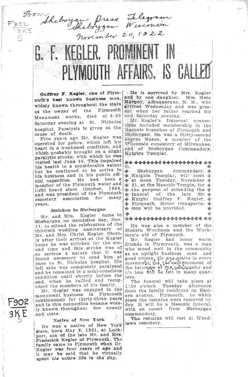  Source: Sheboygan Press-Telegram Date: 1922-11-20