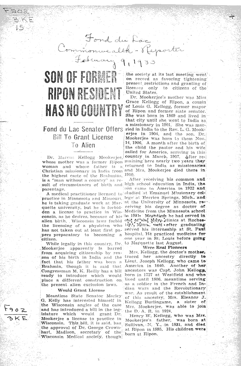  Source: Fond du Lac Commonwealth-Reporter Date: 1933-02-09