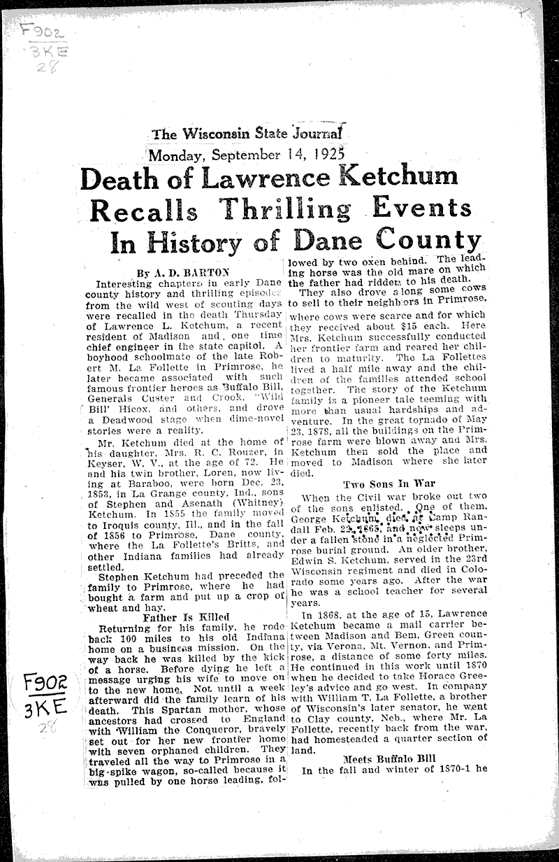  Source: Wisconsin State Journal Date: 1925-09-14