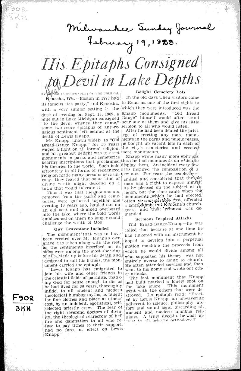  Source: Milwaukee Sunday Journal Date: 1928-02-19