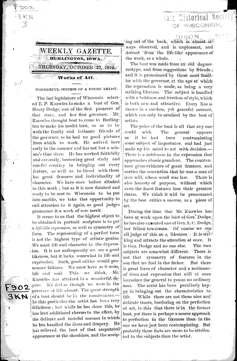  Source: Weekly Gazette (Burlington, IA) Date: 1870-10-27