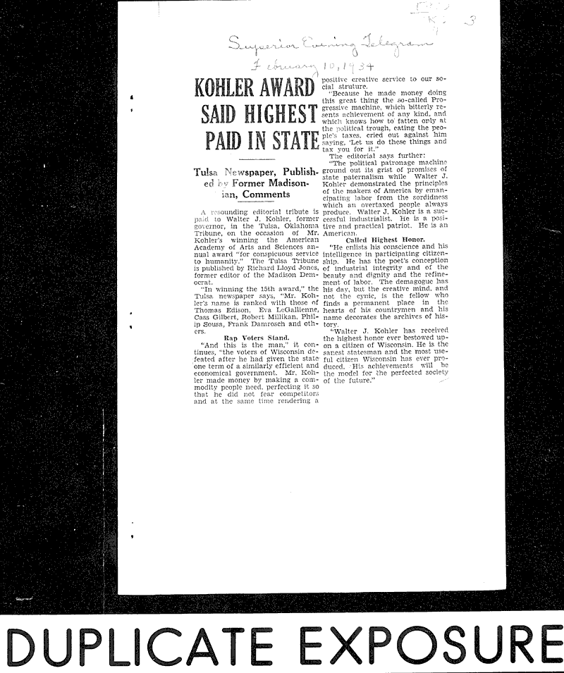  Source: Milwaukee Sentinel Date: 1934-01-26