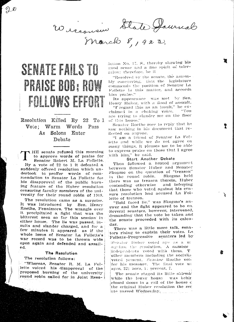  Source: Wisconsin State Journal Date: 1923-01-17