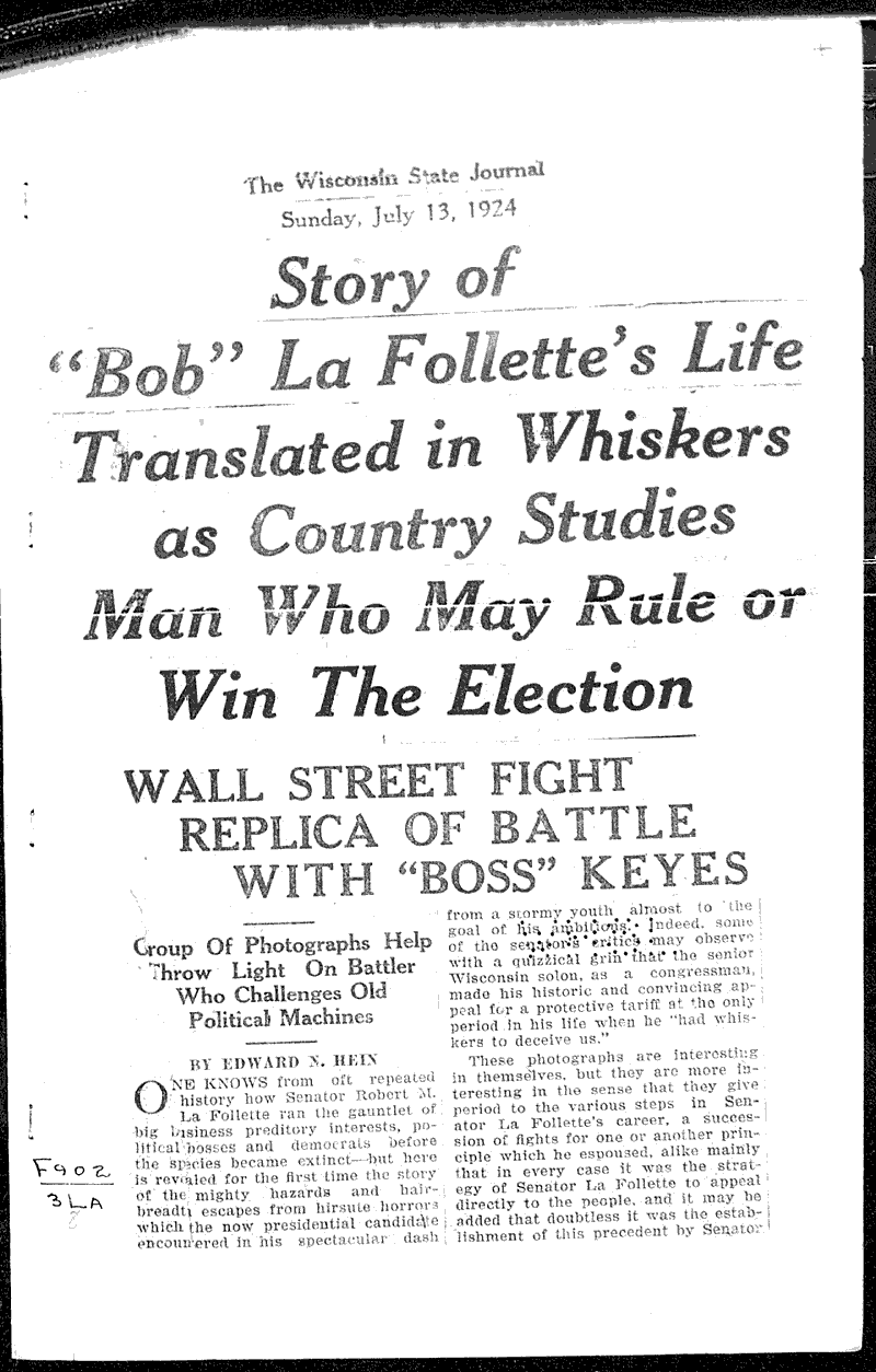  Source: Wisconsin State Journal Date: 1924-07-13