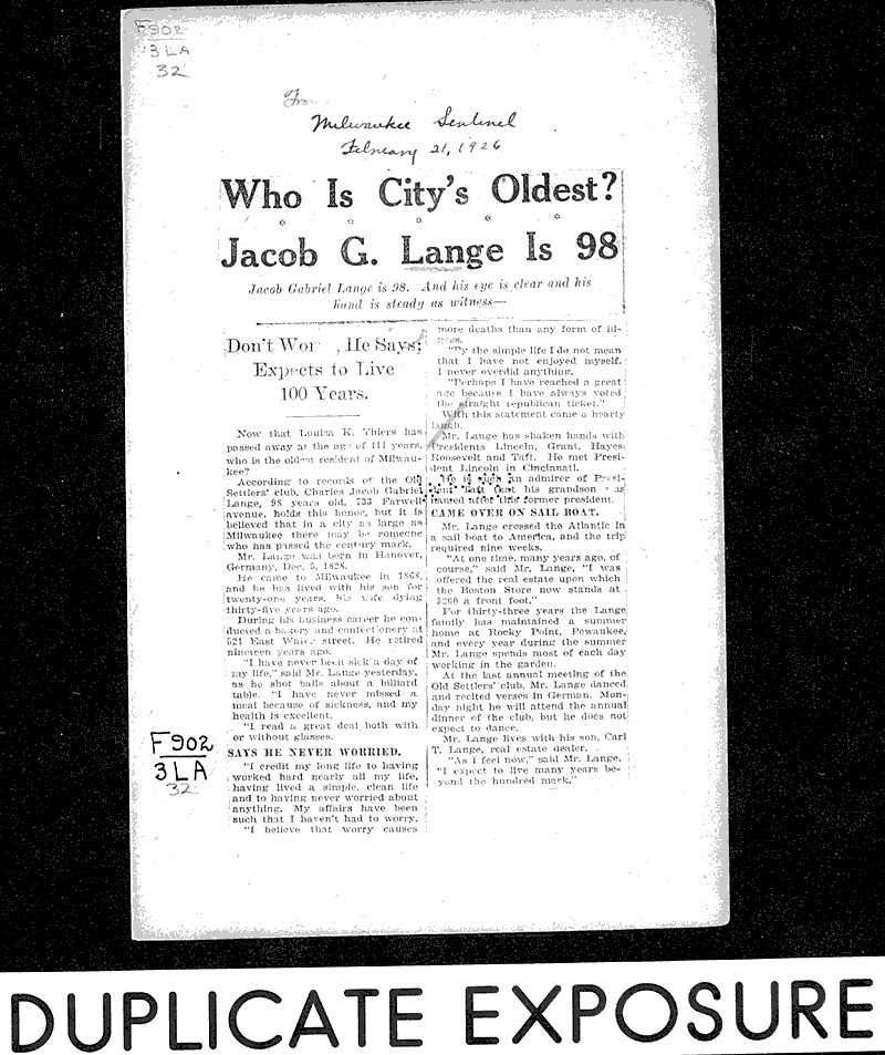  Source: Milwaukee Sentinel Date: 1926-02-21