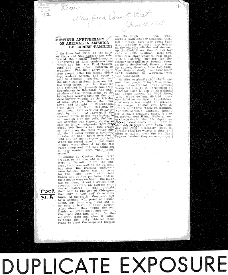  Source: Waupaca County Post Date: 1918-06-13