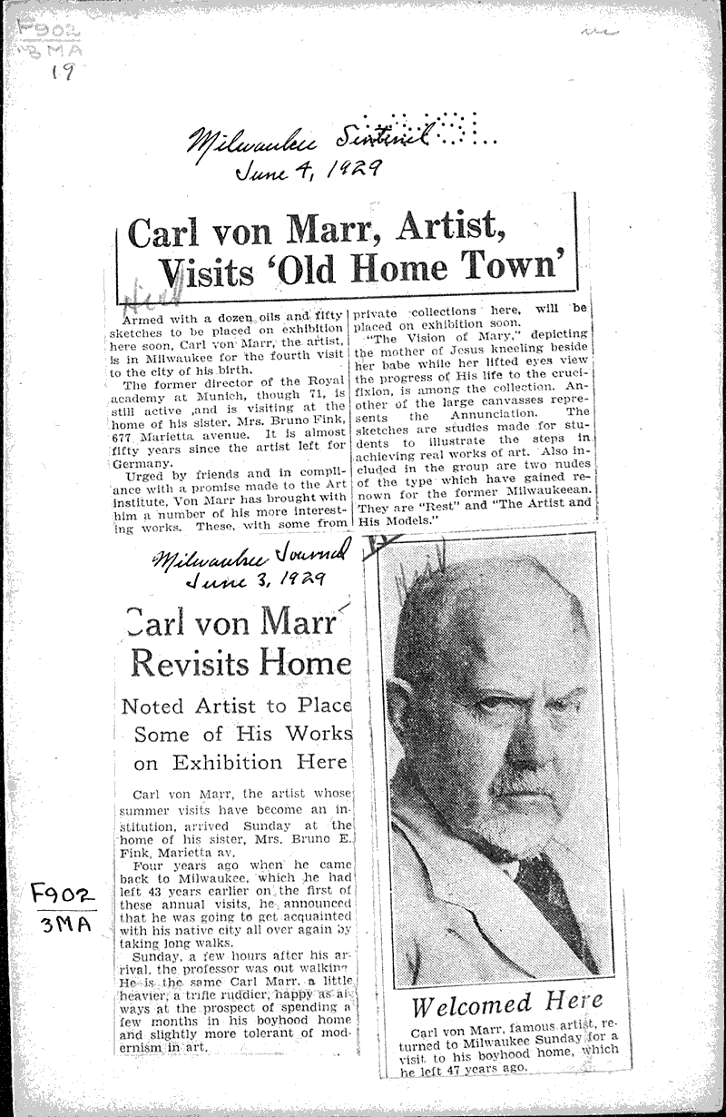 Source: Milwaukee Sentinel Topics: Art and Music Date: 1929-06-04