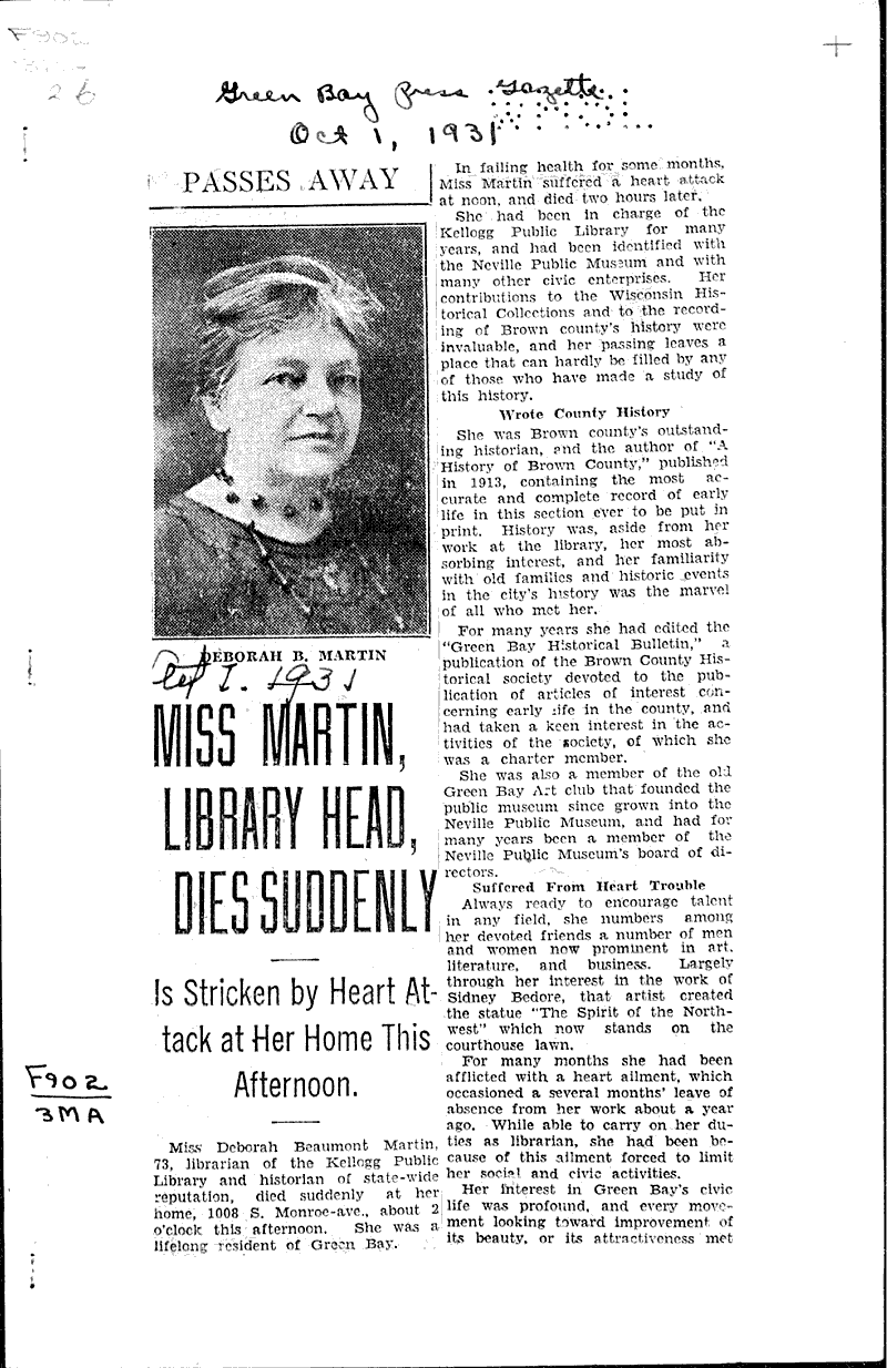  Source: Green Bay Press Gazette Topics: Education Date: 1931-10-01