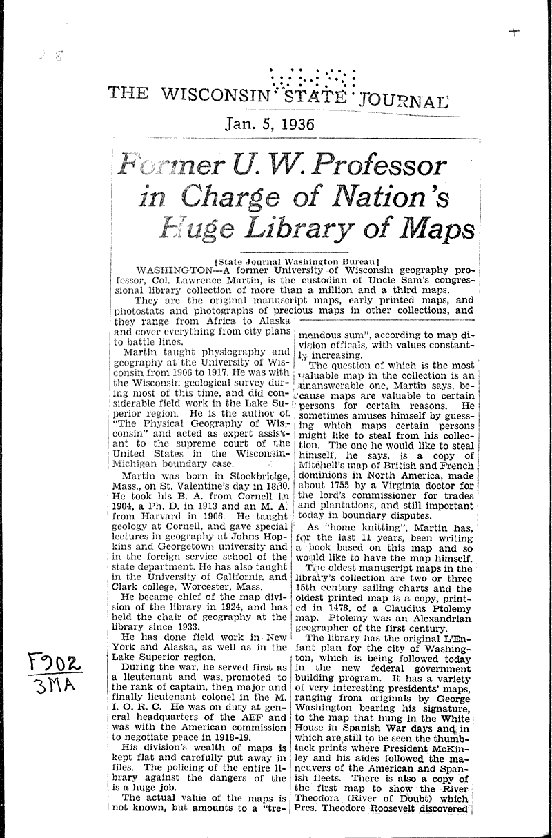  Source: Wisconsin State Journal Topics: Education Date: 1936-01-05
