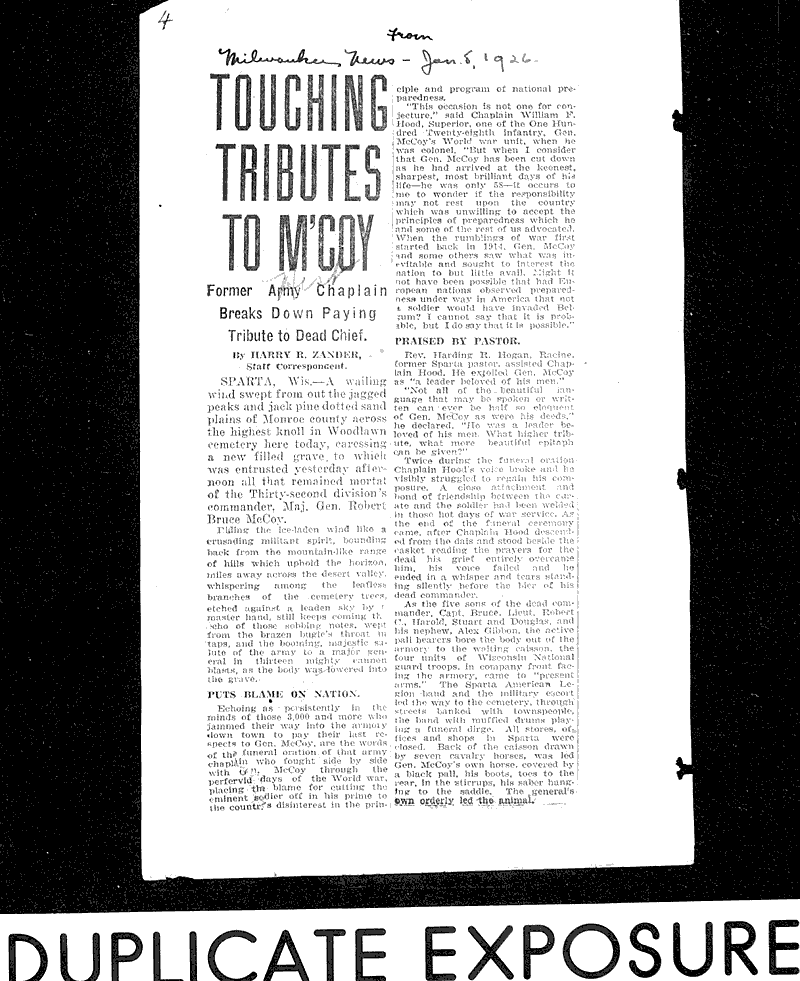  Source: Milwaukee News Topics: Wars Date: 1926-01-05