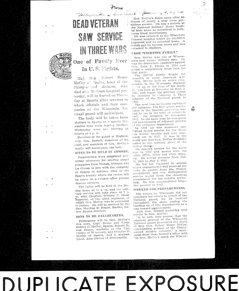  Source: Milwaukee Sentinel Topics: Wars Date: 1926-01-06
