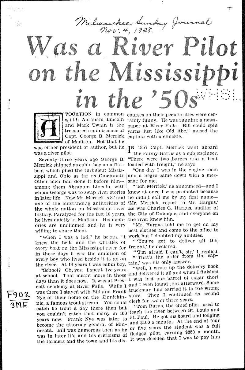  Source: Milwaukee Sunday Journal Topics: Transportation Date: 1928-11-04