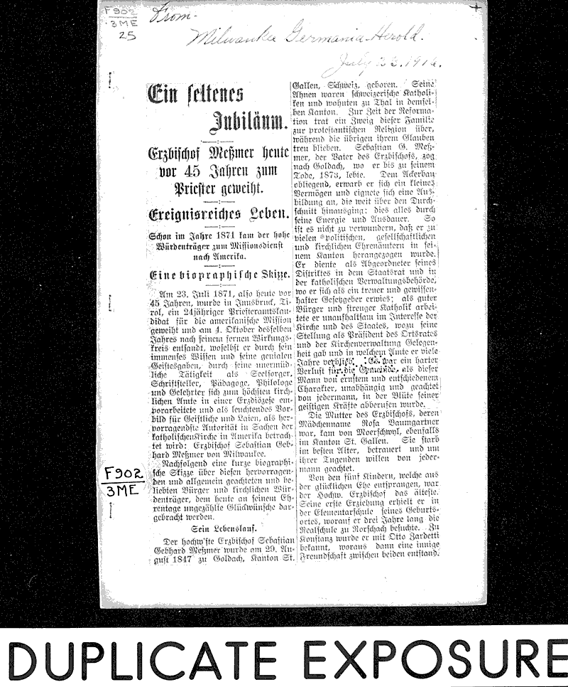  Source: Milwaukee Germania - Herald Topics: Church History Date: 1916-07-23
