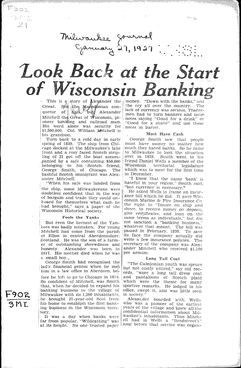  Source: Milwaukee Journal Topics: Industry Date: 1927-01-27