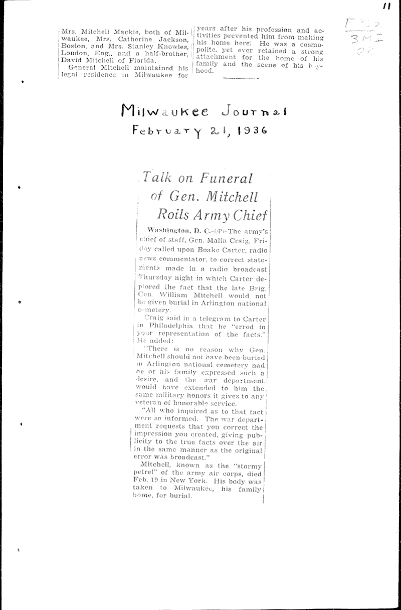  Source: Milwaukee Journal Topics: Wars Date: 1936-02-21