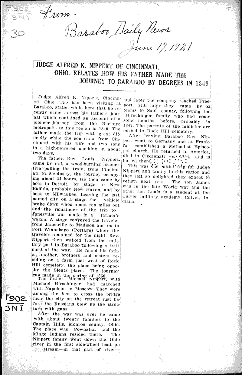  Source: Baraboo Daily News Date: 1921-06-17