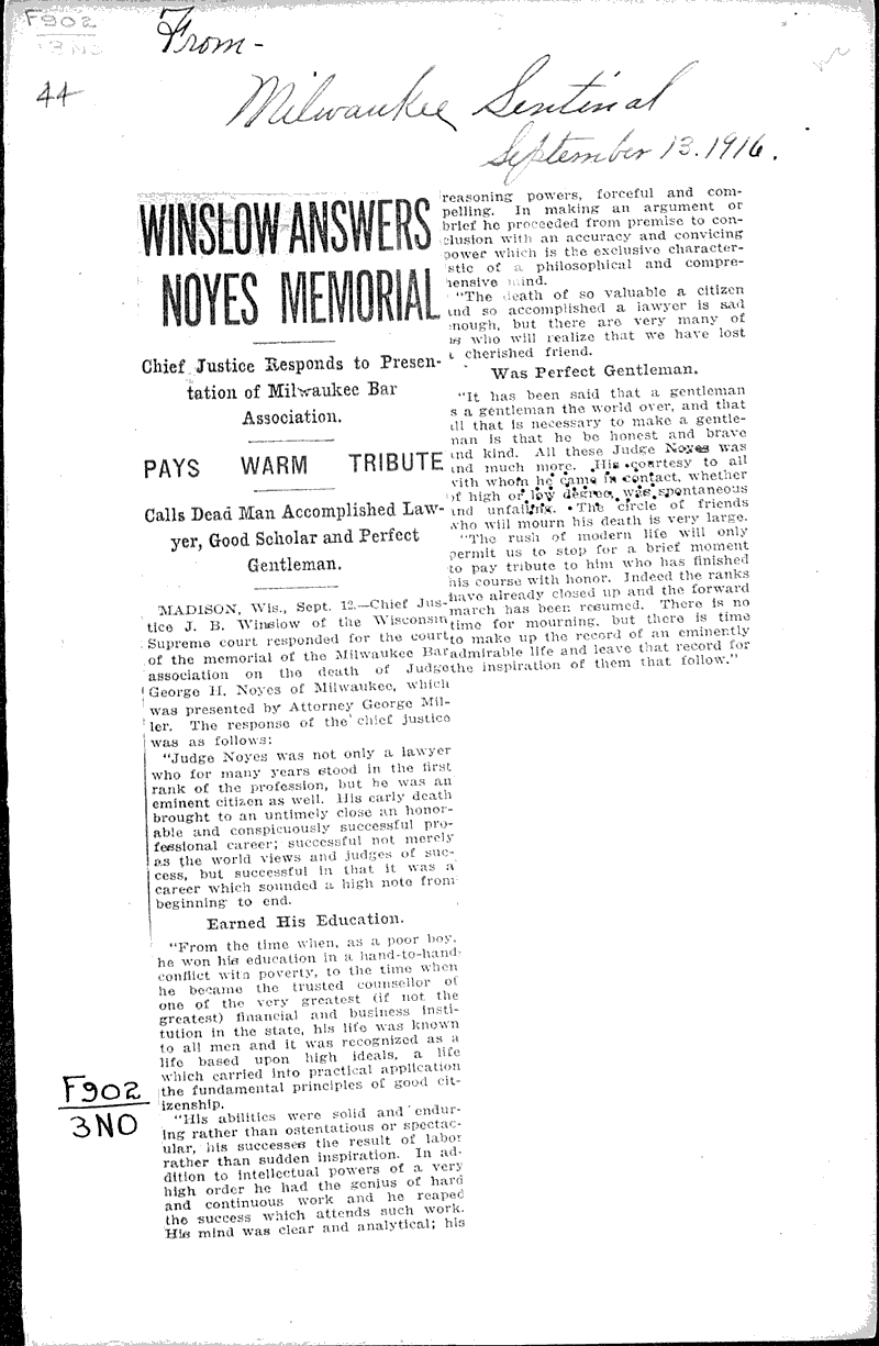  Source: Milwaukee Sentinel Date: 1916-09-13