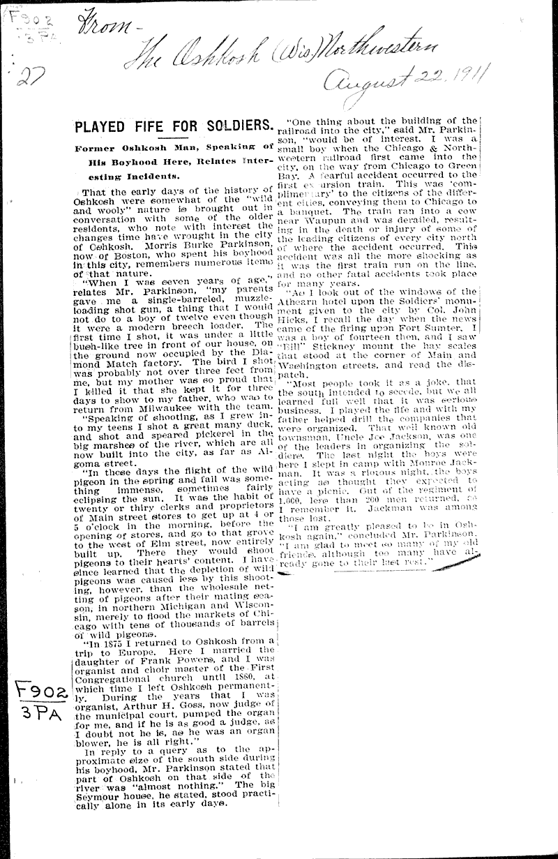  Source: Oshkosh Northwestern Date: 1911-08-22