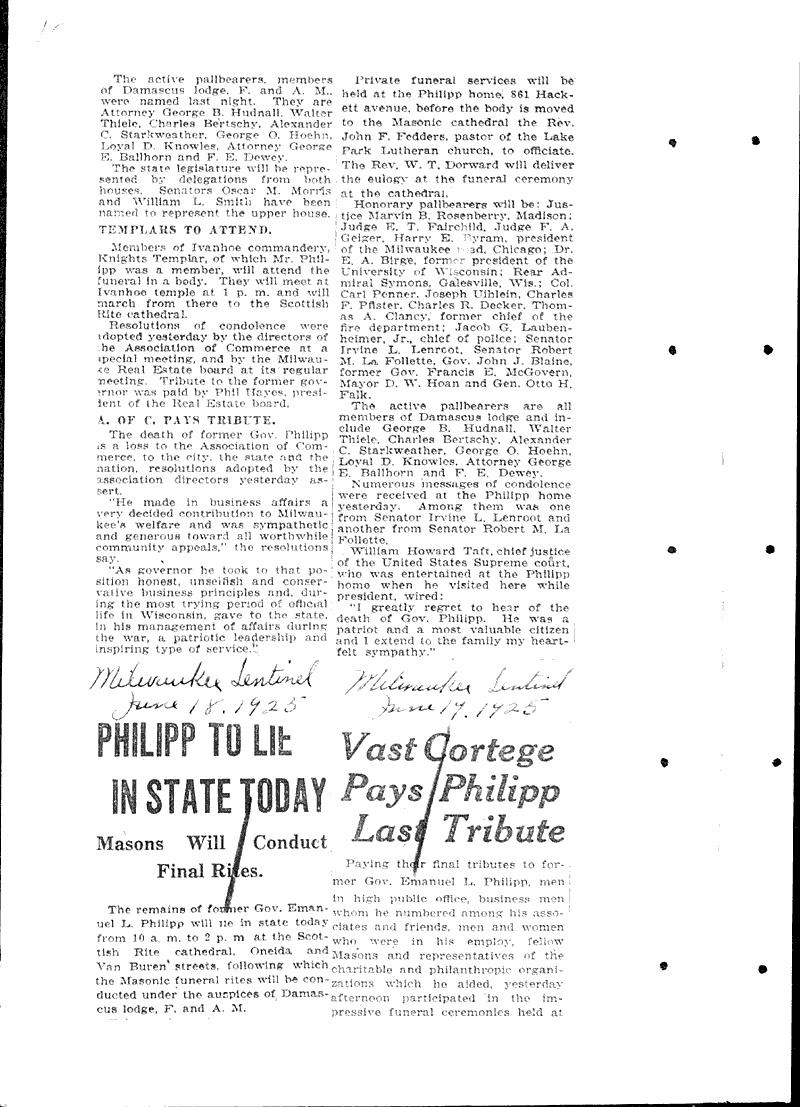  Source: Milwaukee Sentinel Topics: Government and Politics Date: 1925-06-17