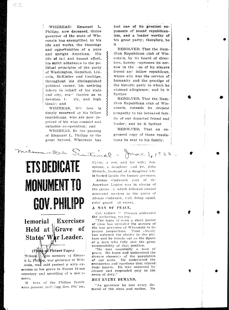  Source: Milwaukee Sentinel Topics: Government and Politics Date: 1925-06-20