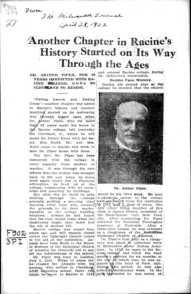  Source: Milwaukee Journal Topics: Education Date: 1923-04-28