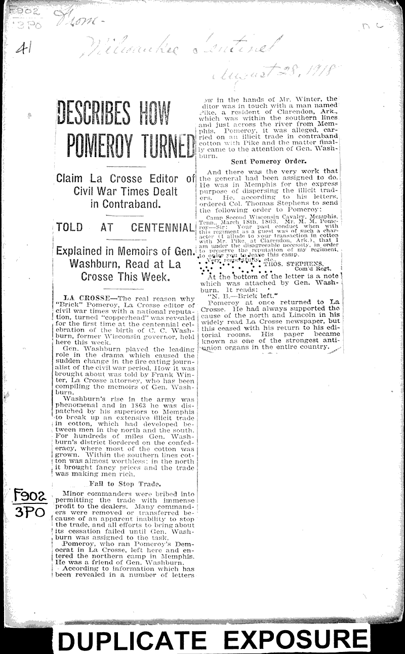  Source: Milwaukee Sentinel Topics: Government and Politics Date: 1918-08-28
