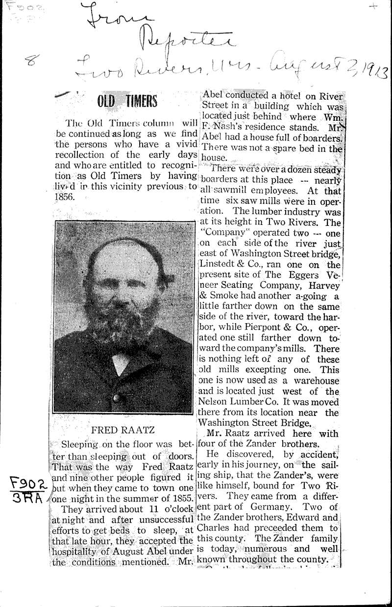  Source: Two Rivers Reporter Topics: Immigrants Date: 1913-08-02