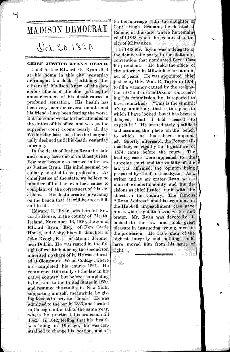  Source: Wisconsin State Journal Topics: Government and Politics Date: 1880-10-19