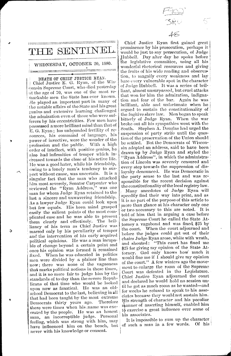  Source: Wisconsin State Journal Topics: Government and Politics Date: 1880-10-19