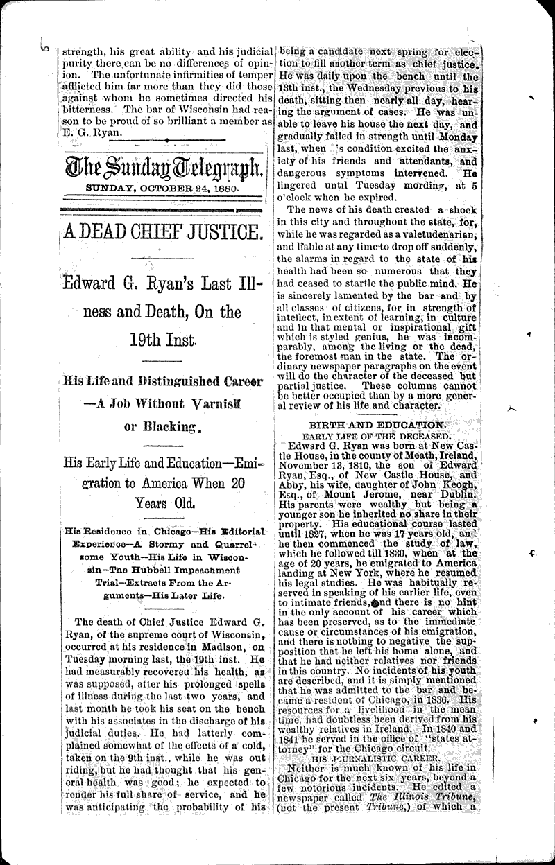  Source: Wisconsin State Journal Topics: Government and Politics Date: 1880-10-19