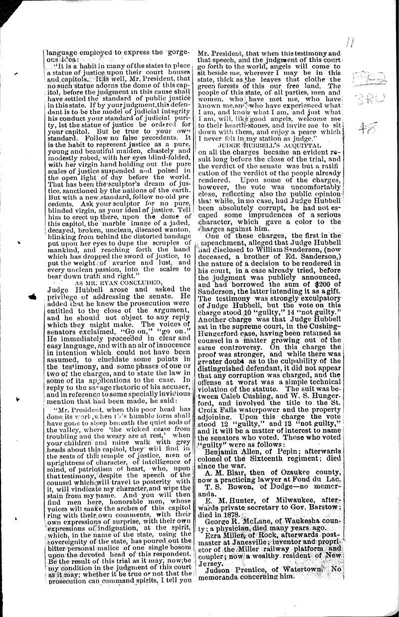  Source: Wisconsin State Journal Topics: Government and Politics Date: 1880-10-19