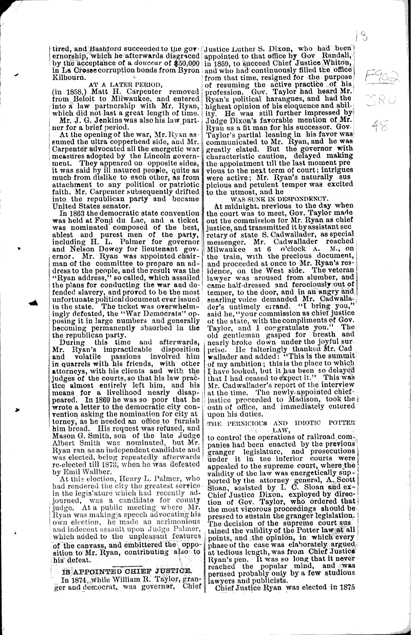  Source: Wisconsin State Journal Topics: Government and Politics Date: 1880-10-19