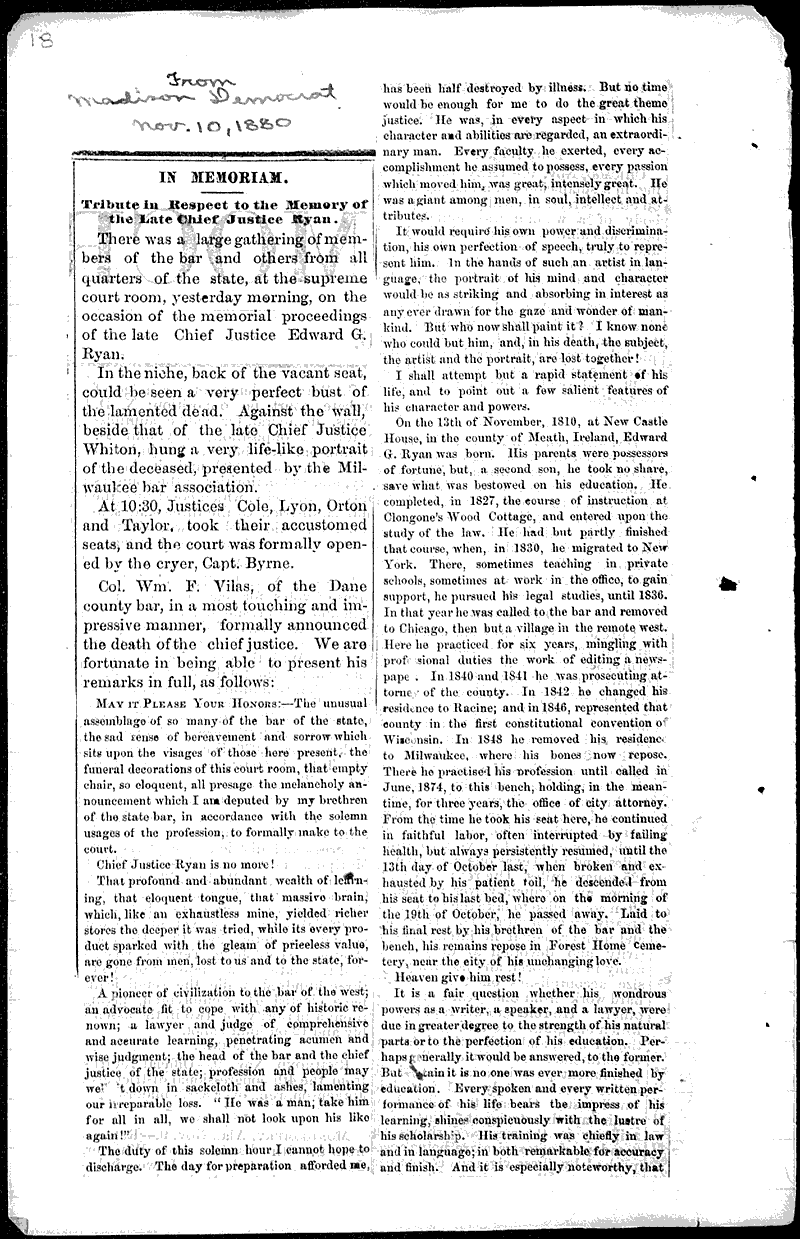  Source: Wisconsin State Journal Topics: Government and Politics Date: 1880-10-19