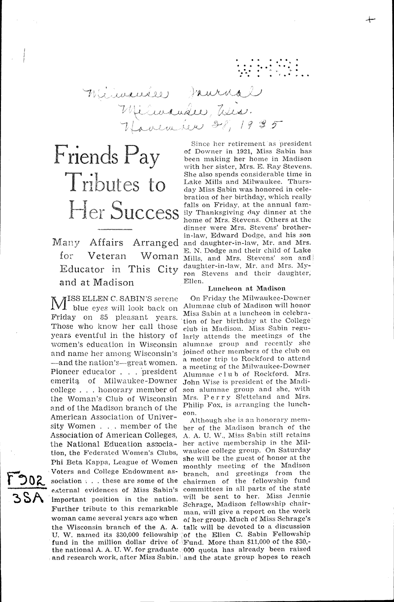  Source: Milwaukee Journal Topics: Education Date: 1935-11-28