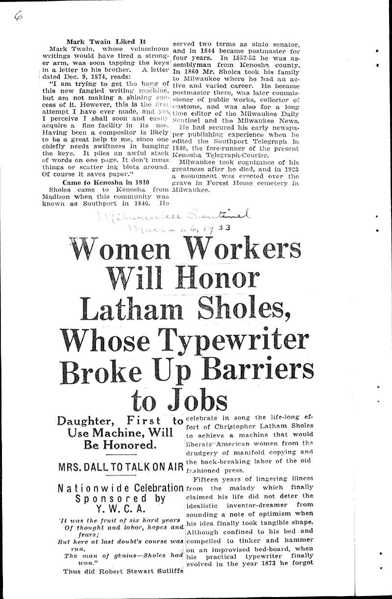  Source: Milwaukee Sentinel Topics: Industry Date: 1933-02-08