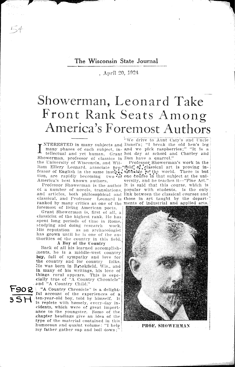  Source: Wisconsin State Journal Topics: Art and Music Date: 1924-04-20