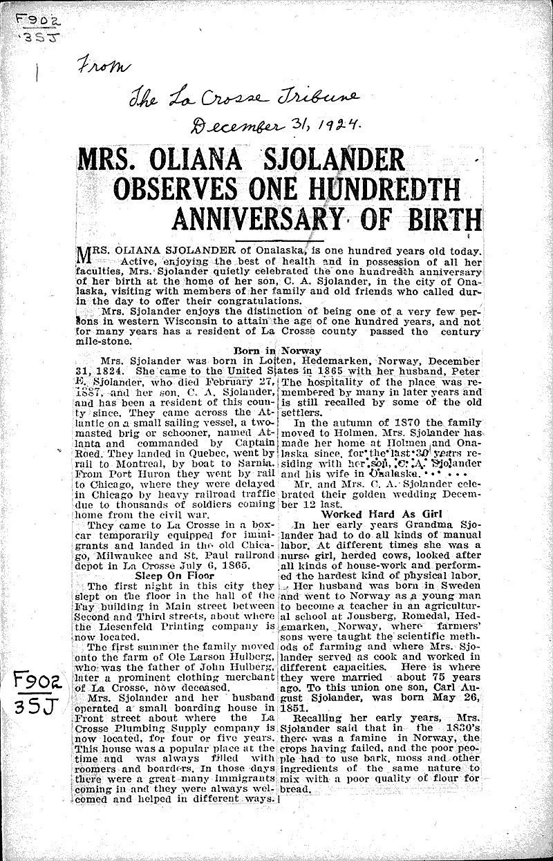  Source: La Crosse Tribune Date: 1924-12-31