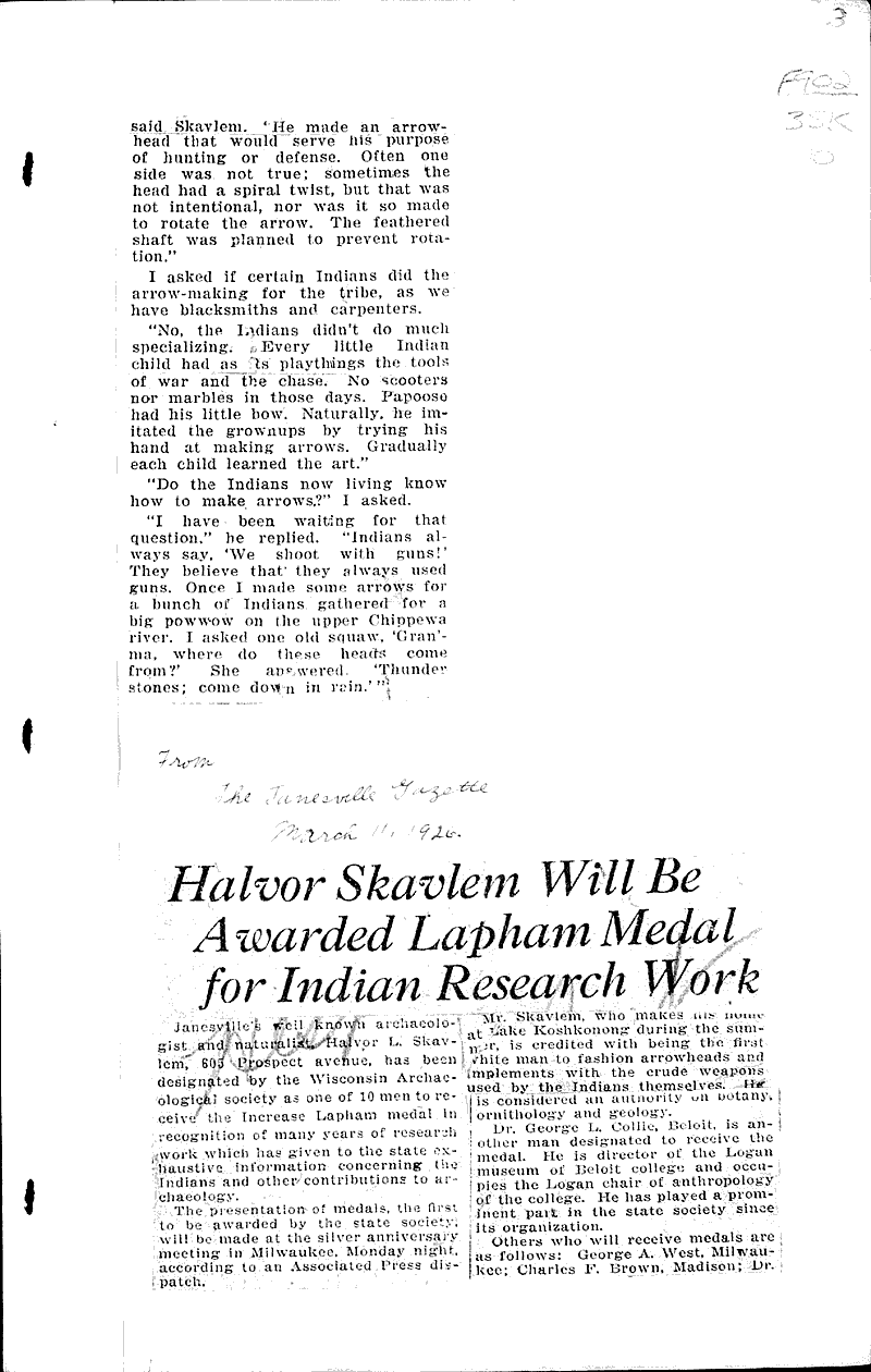  Source: Janesville Daily Gazette Date: 1926-03-11