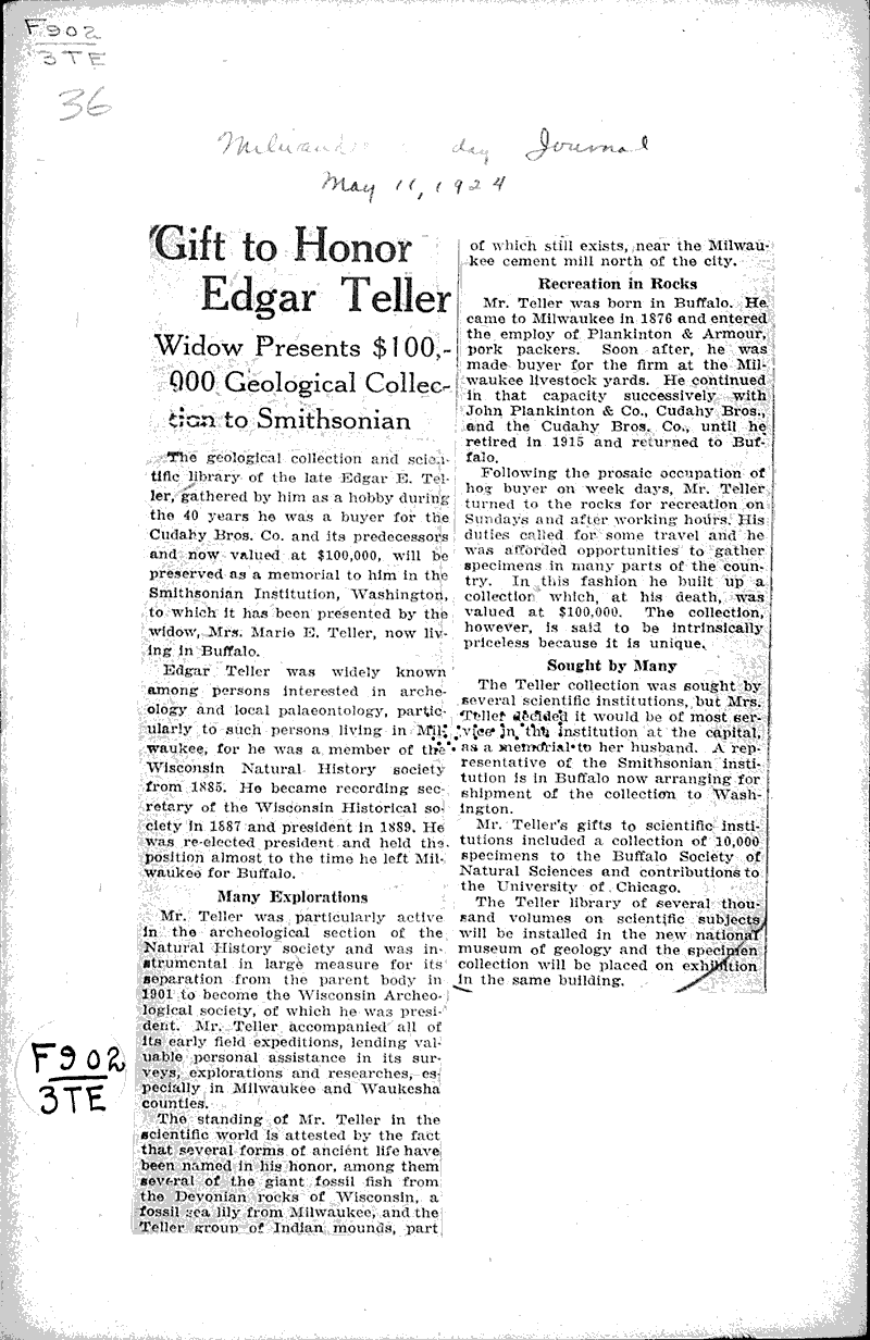  Source: Milwaukee Sunday Journal Topics: Education Date: 1924-05-11
