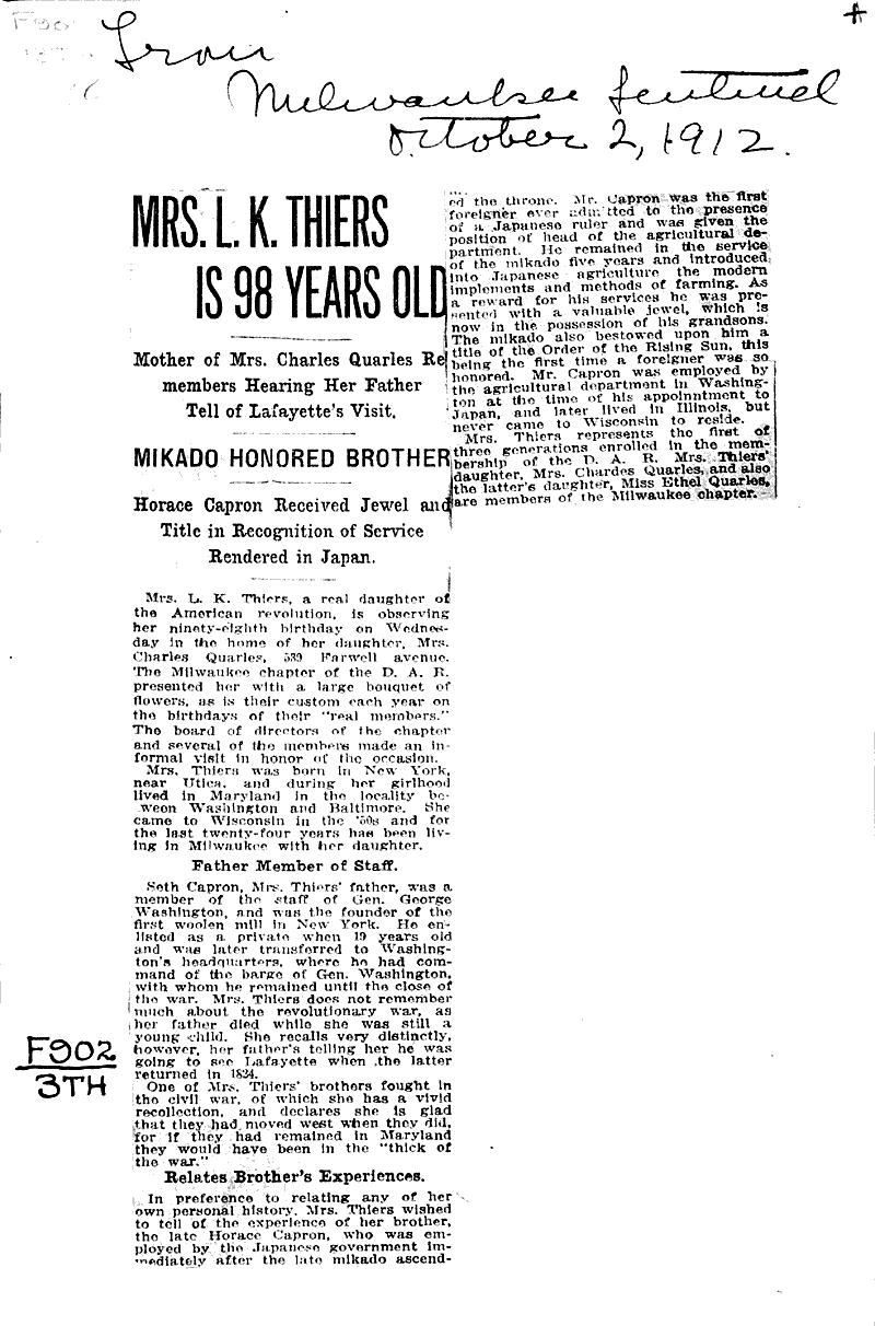  Source: Milwaukee Sentinel Date: 1912-10-02