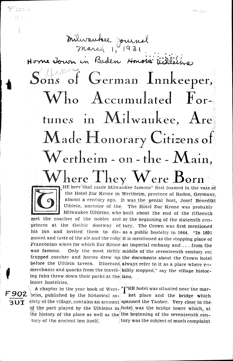  Source: Milwaukee Journal Topics: Industry Date: 1931-03-01