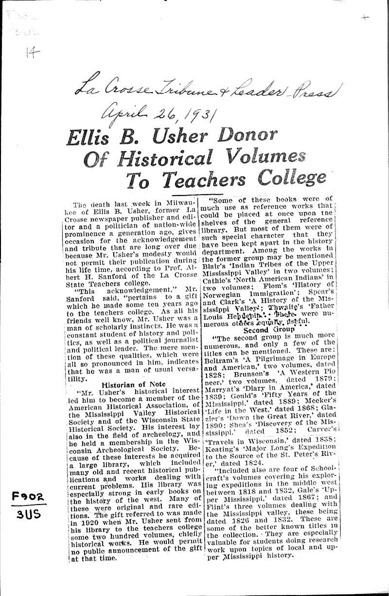  Source: La Crosse Tribune and Leader-Press Date: 1931-04-26